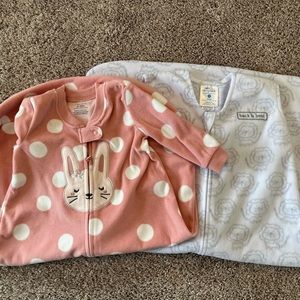 BUNDLE! Carters  & Halo fleece Halo sleep sack/wearable blankets